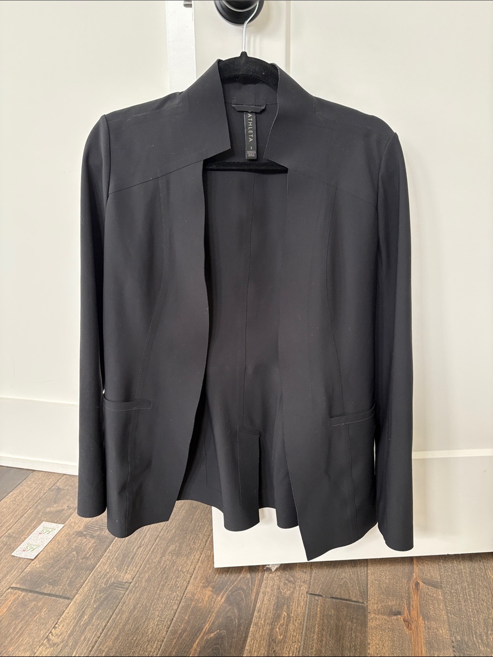 Athleta Black Open-Front Tailored Blazer